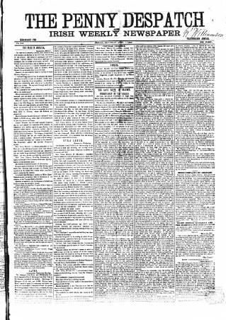 cover page of Penny Despatch and Irish Weekly Newspaper published on April 1, 1865