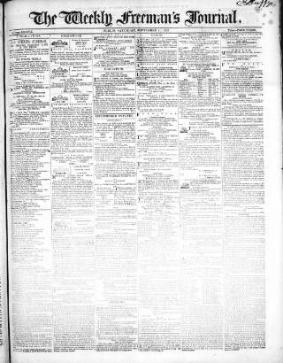 cover page of Weekly Freeman's Journal published on September 17, 1853