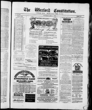cover page of Wexford Constitution published on May 4, 1878