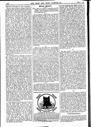 cover page of Army and Navy Gazette published on May 2, 1903