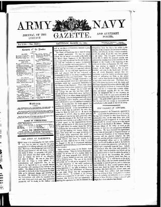 cover page of Army and Navy Gazette published on March 19, 1904