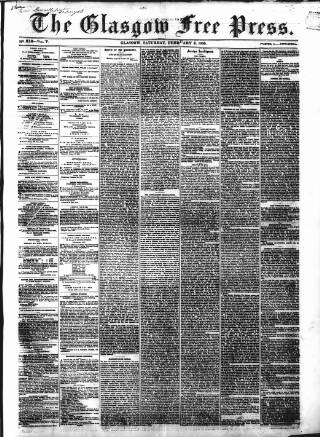 cover page of Glasgow Free Press published on February 2, 1856