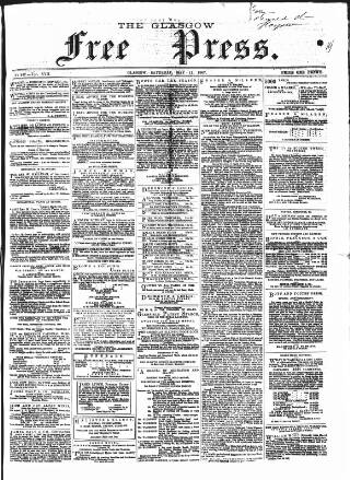 cover page of Glasgow Free Press published on May 11, 1867