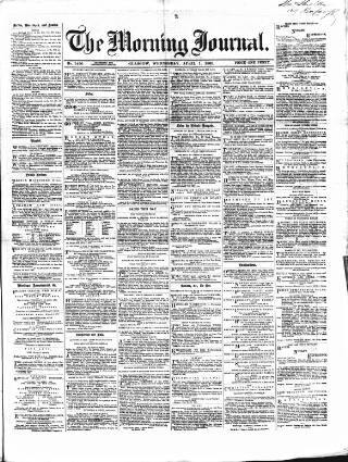 cover page of Glasgow Morning Journal published on April 1, 1863