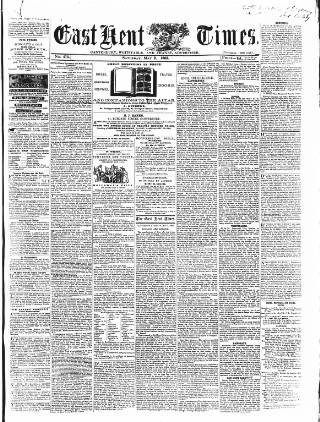 cover page of East Kent Times published on May 2, 1863