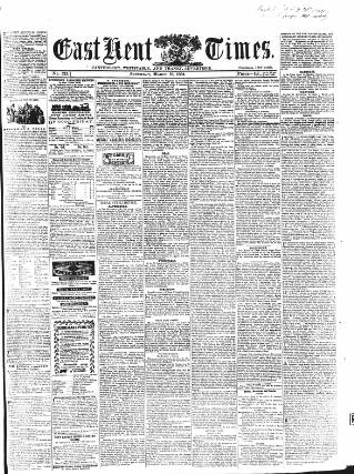 cover page of East Kent Times published on March 19, 1864