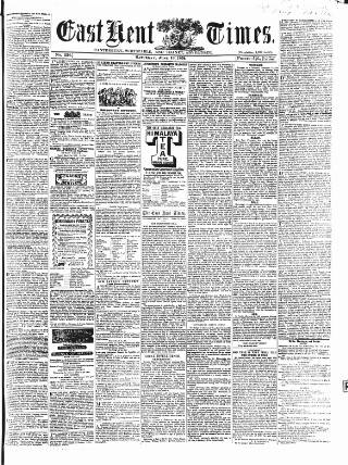cover page of East Kent Times published on June 18, 1864