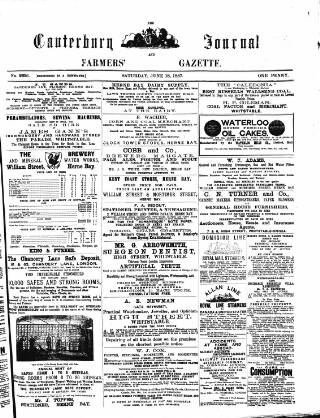 cover page of Canterbury Journal published on June 18, 1887