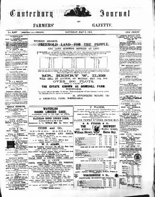 cover page of Canterbury Journal published on May 2, 1891