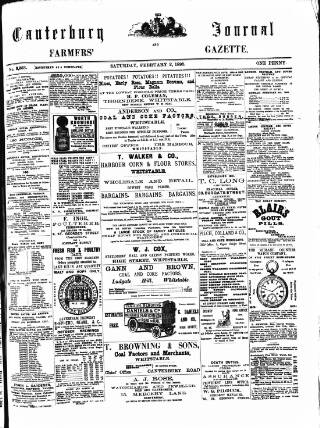 cover page of Canterbury Journal published on February 2, 1895
