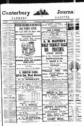 cover page of Canterbury Journal published on February 2, 1901