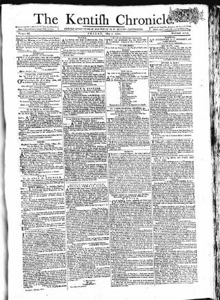 cover page of Kentish Weekly Post or Canterbury Journal published on May 2, 1800