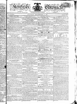 cover page of Kentish Weekly Post or Canterbury Journal published on November 2, 1802