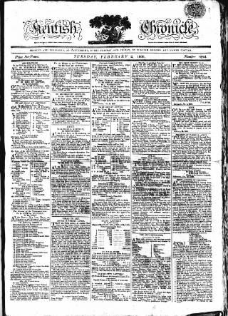 cover page of Kentish Weekly Post or Canterbury Journal published on February 2, 1808