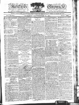 cover page of Kentish Weekly Post or Canterbury Journal published on September 17, 1811