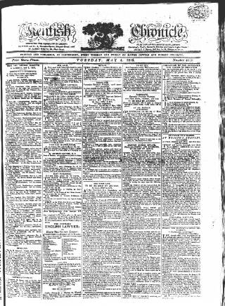 cover page of Kentish Weekly Post or Canterbury Journal published on May 4, 1819