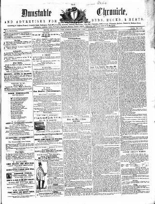 cover page of Dunstable Chronicle, and Advertiser for Beds, Bucks & Herts published on May 2, 1857