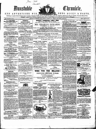 cover page of Dunstable Chronicle published on May 12, 1860
