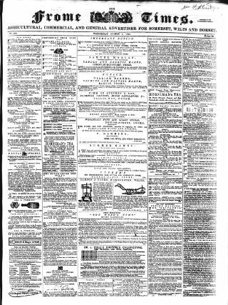 cover page of Frome Times published on August 2, 1871