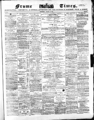 cover page of Frome Times published on March 19, 1879