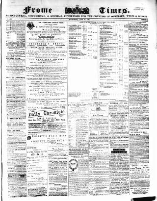 cover page of Frome Times published on June 18, 1884