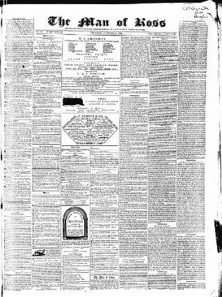 cover page of Man of Ross and General Advertiser published on November 2, 1865
