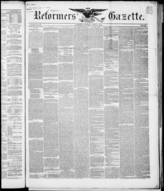cover page of Glasgow Gazette published on June 18, 1853