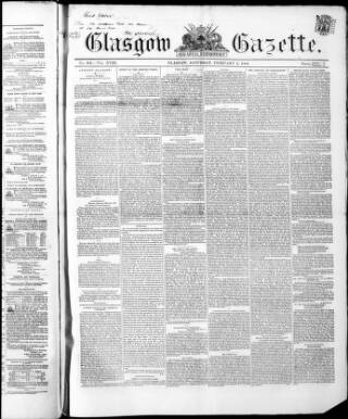 cover page of Glasgow Gazette published on February 2, 1856