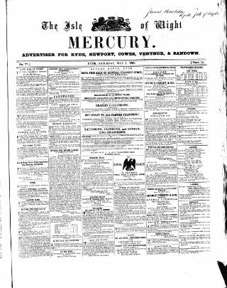 cover page of Isle of Wight Mercury published on May 2, 1857