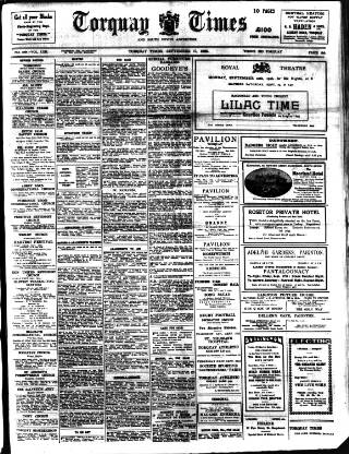cover page of Torquay Times and South Devon Advertiser published on September 17, 1926