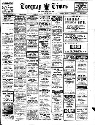 cover page of Torquay Times and South Devon Advertiser published on June 18, 1937