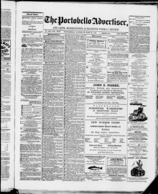 cover page of Portobello Advertiser published on June 18, 1881