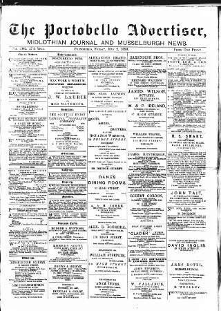 cover page of Portobello Advertiser published on May 2, 1890