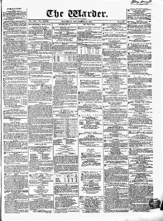 cover page of Warder and Dublin Weekly Mail published on September 17, 1853