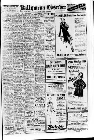 cover page of Ballymena Observer published on September 17, 1964
