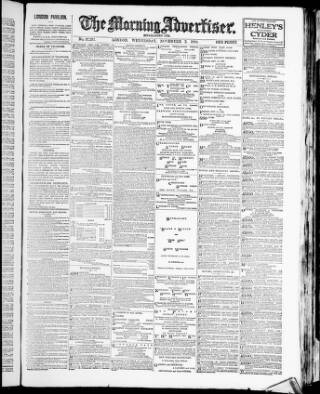 cover page of Morning Advertiser published on November 2, 1910