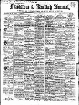 cover page of Maidstone Journal and Kentish Advertiser published on June 18, 1861