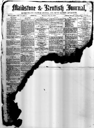 cover page of Maidstone Journal and Kentish Advertiser published on February 2, 1880