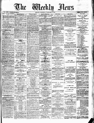 cover page of Dundee Weekly News published on February 2, 1884