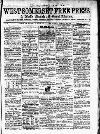 cover page of West Somerset Free Press published on February 2, 1861