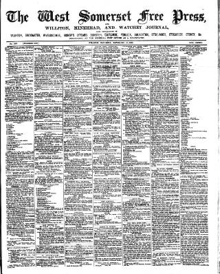 cover page of West Somerset Free Press published on September 17, 1892