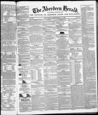 cover page of Aberdeen Herald published on September 17, 1836