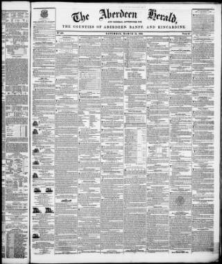 cover page of Aberdeen Herald published on March 19, 1842