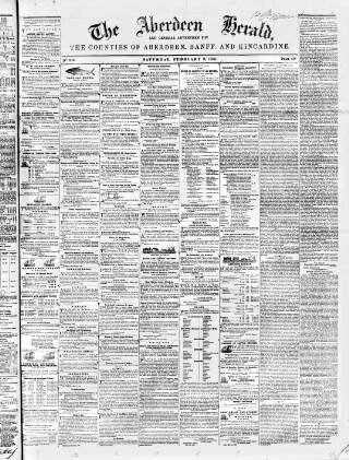 cover page of Aberdeen Herald published on February 2, 1850