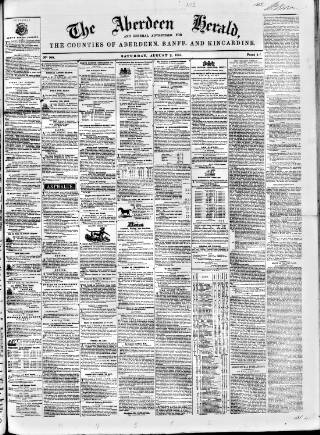 cover page of Aberdeen Herald published on August 2, 1851