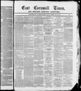 cover page of East Cornwall Times and Western Counties Advertiser published on June 18, 1870