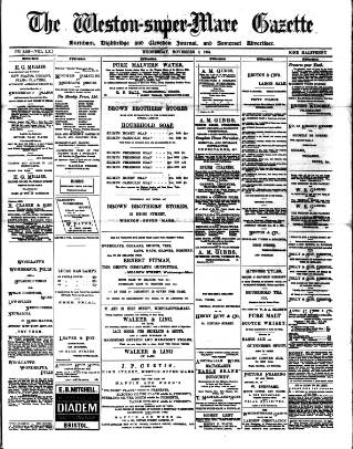 cover page of Weston-super-Mare Gazette, and General Advertiser published on November 2, 1904