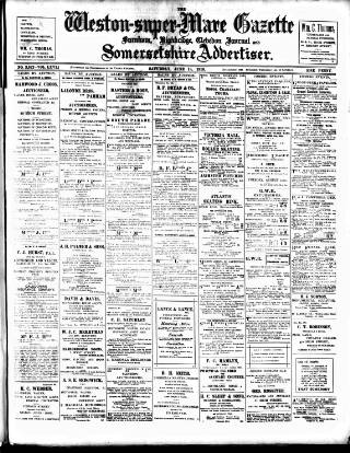 cover page of Weston-super-Mare Gazette published on June 18, 1910