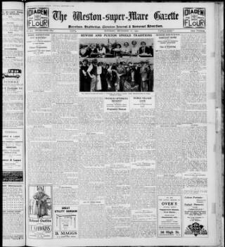 cover page of Weston-super-Mare Gazette, and General Advertiser published on September 17, 1932