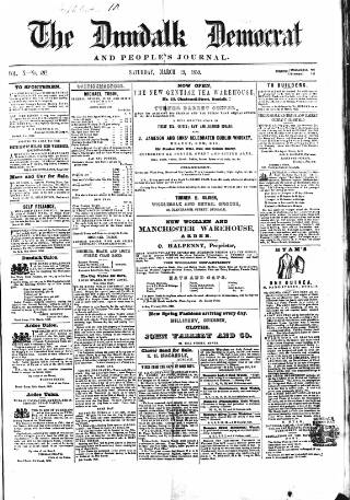 cover page of Dundalk Democrat published on March 19, 1859